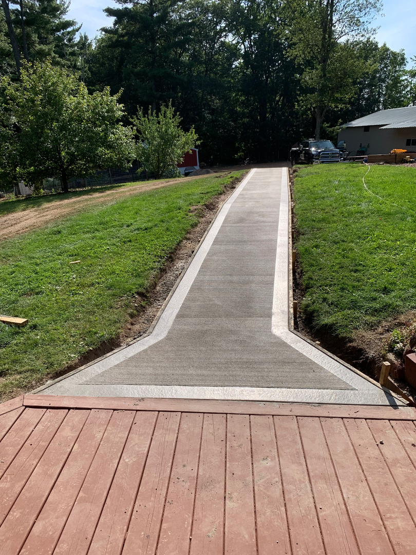 Concrete walkway project in progress